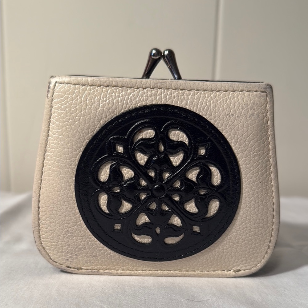 Brighton Cream and Black Wallet with Mandala Design